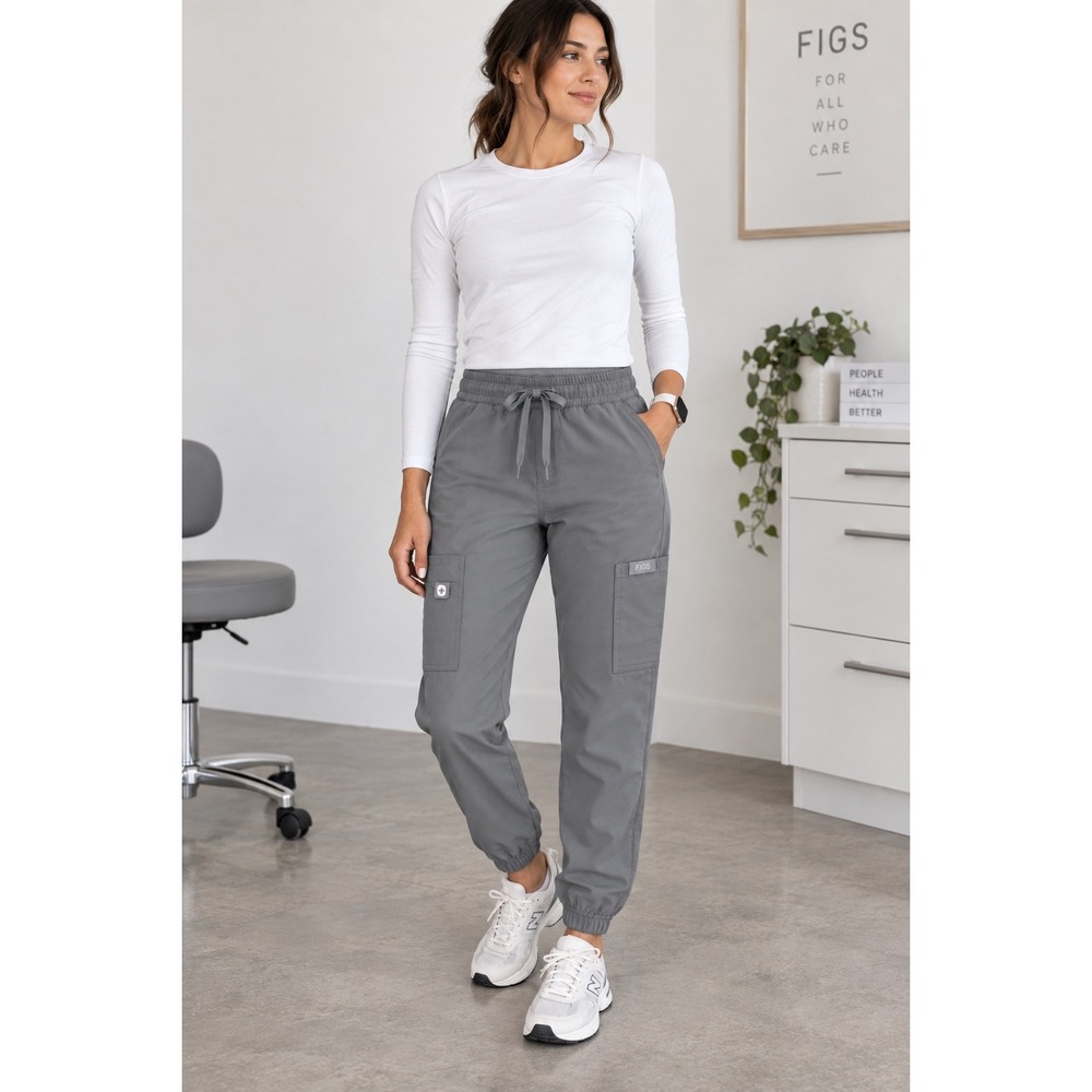 FIGS Technical Collection Cargo Jogger Scrub Pants Gray S